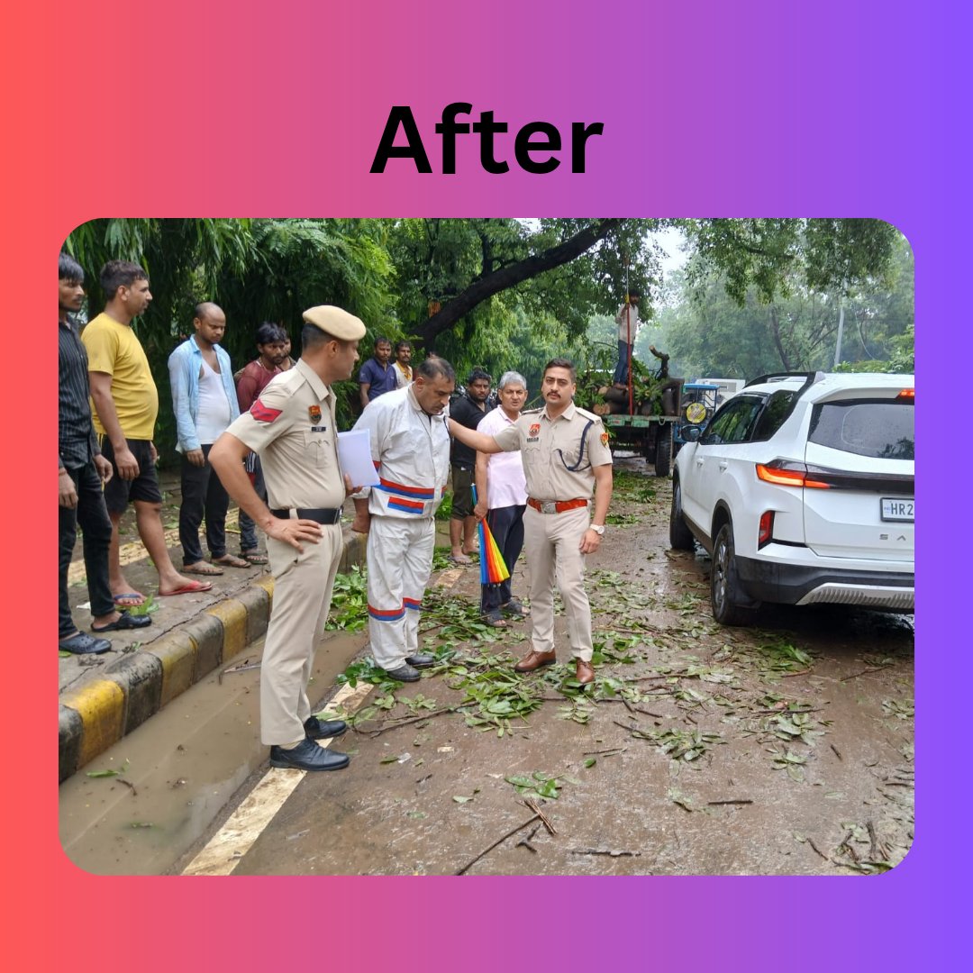 Gurugram Traffic Police (@trafficggm) on Twitter photo ๐ณโ ๏ธ Tree Falls, Response Rises! ๐
Due to a heavy rainstorm, a large tree fell near Medanta Hospital, blocking a major road in Gurugram. โ๏ธ๐ง
๐ Without delay, DCP Traffic <a href="/RajeshMohan102/">Dr. Rajesh Mohan, IPS</a> reached the spot and took swift action.
๐ช Using a cutter, the tree was efficiently ๐ณโ ๏ธ Tree Falls, Response Rises! ๐
Due to a heavy rainstorm, a large tree fell near Medanta Hospital, blocking a major road in Gurugram. โ๏ธ๐ง
๐ Without delay, DCP Traffic <a href="/RajeshMohan102/">Dr. Rajesh Mohan, IPS</a> reached the spot and took swift action.
๐ช Using a cutter, the tree was efficiently