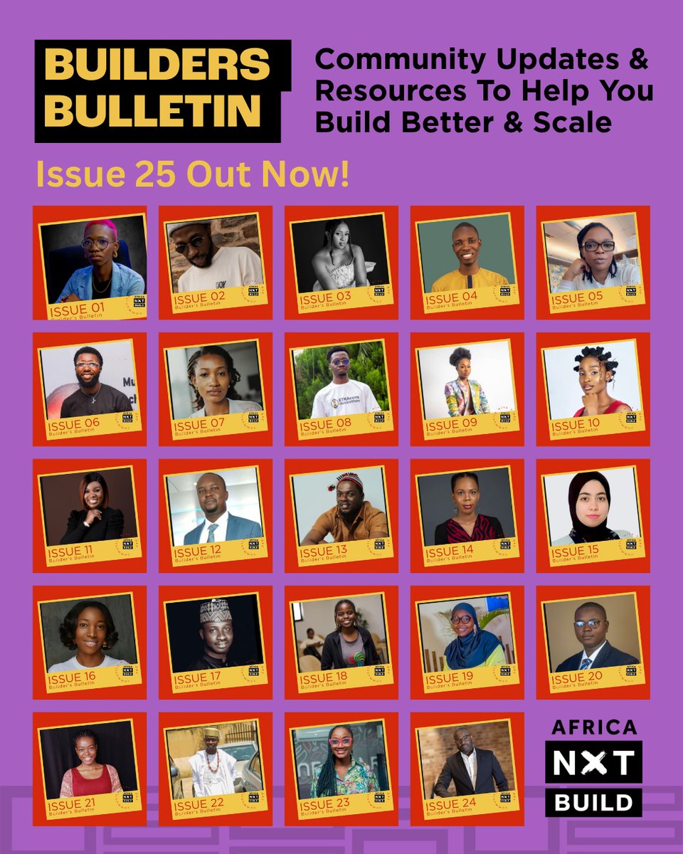 ogtosin's tweet photo. Resources drop! 

Issue 25 of our Builders Bulletin is out! 

Every 2 weeks, AFRICANXT BUILD @africa_nxt  delivers curated resources: Grants, Tools &amp; more to help you grow faster. 

Join the waitlist for full access: https://t.co/N6Y57p3WK1 

#AFRICANXT #AFRICANXTBUILD #LetsBuild https://t.co/0xegqq2l5S