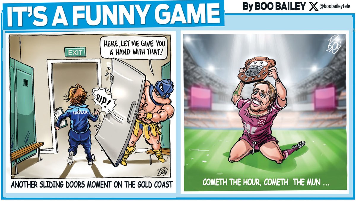 Scott Bailey (@boobaileytele) on Twitter photo AS dessie's DREAMWORLD turned into SEA 'you later' WORLD, the <a href="/QLDmaroons/">Queensland Maroons</a> triumphed in one for the ages. A taste of my #nrl toons for sportcon <a href="/telegraph_sport/">Telegraph Sport</a> with <a href="/MCarayannis/">Michael Carayannis</a> & <a href="/brentread_7/">Brent Read</a> #StateofOrigin #QLDMaroons AS dessie's DREAMWORLD turned into SEA 'you later' WORLD, the <a href="/QLDmaroons/">Queensland Maroons</a> triumphed in one for the ages. A taste of my #nrl toons for sportcon <a href="/telegraph_sport/">Telegraph Sport</a> with <a href="/MCarayannis/">Michael Carayannis</a> & <a href="/brentread_7/">Brent Read</a> #StateofOrigin #QLDMaroons