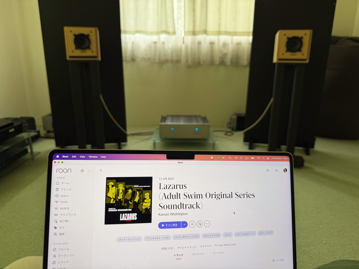 10センチ・フルレンジ+A級駆動のFirstWattでKamasi Washingtonを聴く。低音域の振る舞いを改善するグラスウールを全部1Fに持ってきちゃったこともあり、今のところはかなり厳しい🤣前みたいなマッシブな音に戻せるのだろうかと自信がなくなってきました。