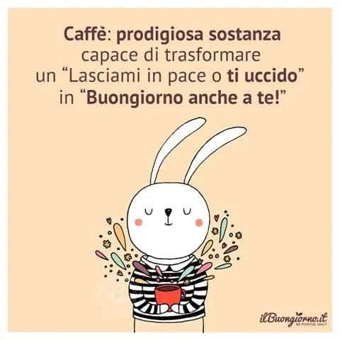 🤣🤣🤣almeno due prima di entrare a contatto con qualsiasi altra anima che respiri🤣🤣🤣!!!
Buongiorno anime meravigliose di twitter,felice giovedì ☕️😊😘
#caffèbevandamiracolosa