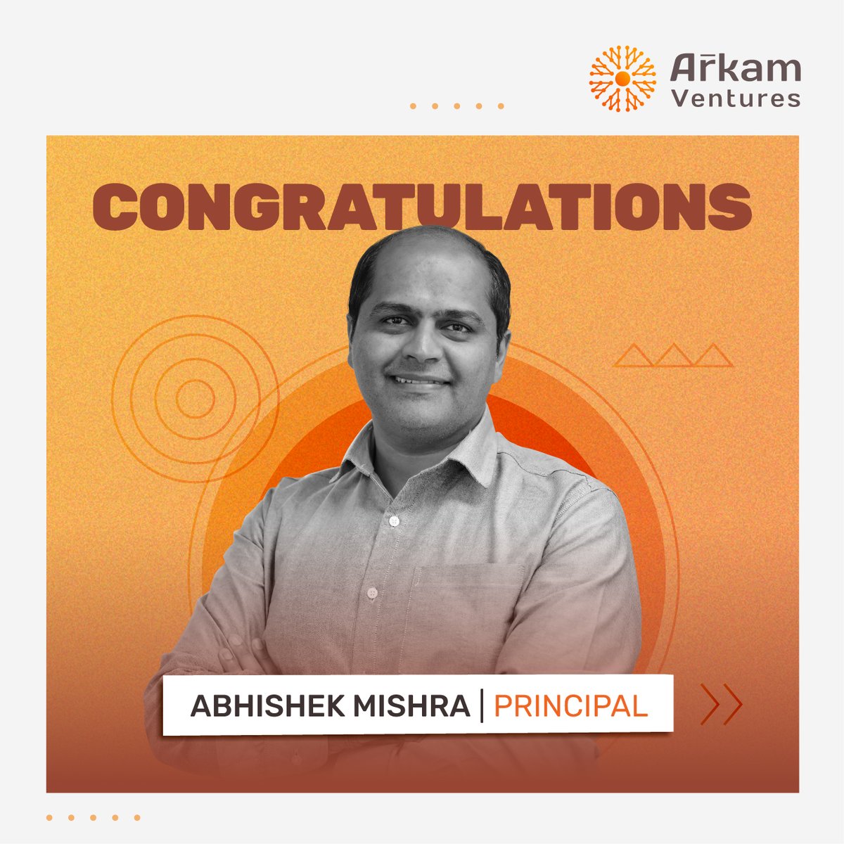 ArkamVC (@arkam_vc) on Twitter photo We’re thrilled to share that Abhishek Mishra (<a href="/abhishek02/">Abhishek Mishra</a>) has been promoted to Principal at Arkam Ventures!
A former founder (ShopG) and operator (Simplilearn, Clear), Abhishek brings rare empathy and clarity to early-stage investing.
Onward and upward! 👏 We’re thrilled to share that Abhishek Mishra (<a href="/abhishek02/">Abhishek Mishra</a>) has been promoted to Principal at Arkam Ventures!
A former founder (ShopG) and operator (Simplilearn, Clear), Abhishek brings rare empathy and clarity to early-stage investing.
Onward and upward! 👏