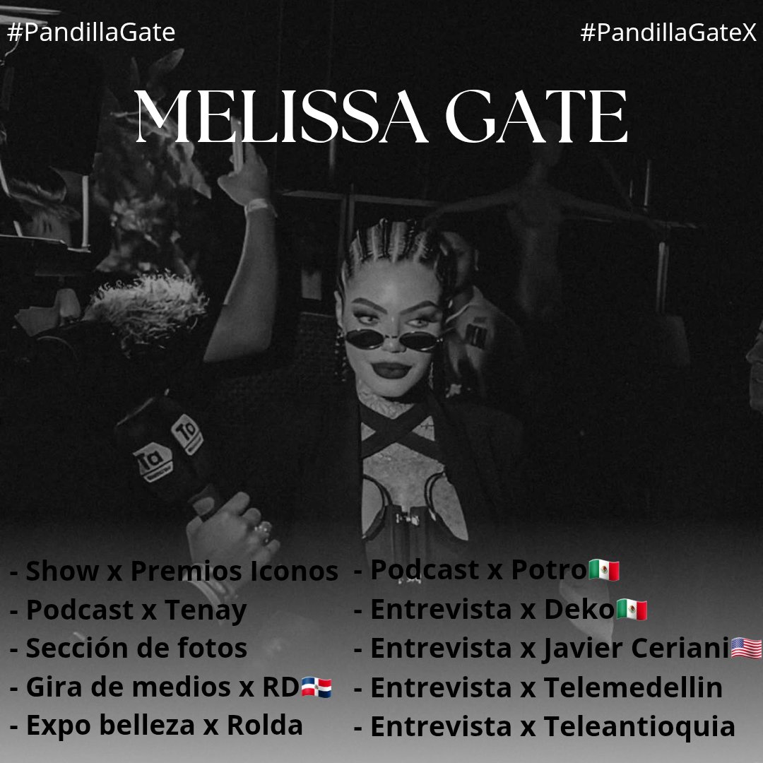 #PandillaGateX #PandillaGate 

Hace un mes que culmino el reality y Nuestra reina MELISSA no a parado .

Top de las cosas más Destacada: