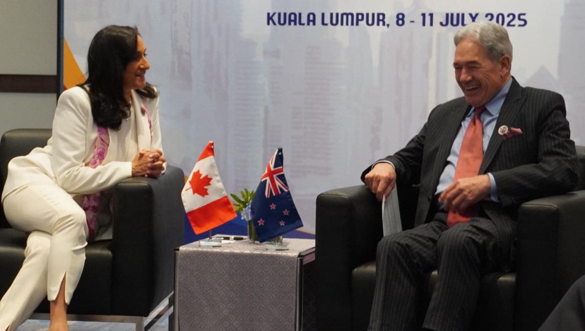The Minister was pleased to meet Canada’s Foreign Minister Anita Anand for the first time today. 

They discussed:

-the vital and increasing importance of the close relationship between NZ &amp; Canada;

-our shared commitment to the rules-based system;

-our shared interests in
