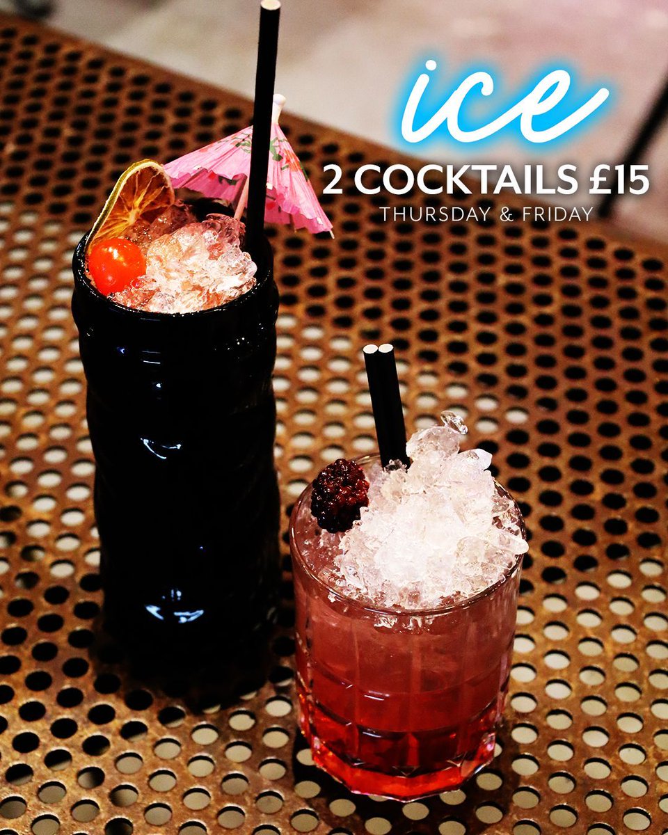 🔥Weekends start early at ICE! Join us every Thursday &amp; Friday for irresistible offers you won’t want to miss:
🍔 2 burgers &amp; sides for £28
🍕 2 pizzas for £25 (Thursdays only)
🍸 Any 2 cocktails for £15

📞 Book your table now: 01359 270102, walk-ins welcome, but booking is best