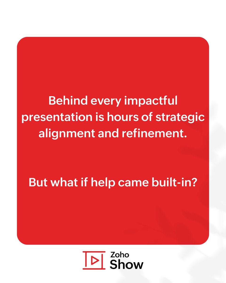 ZohoShow's tweet image. Every presentation may look polished on screen, but what really happens behind the slides? We asked our presenters at Zoho what slows them down the most. Their answers? All too relatable.
And that’s exactly what inspired what’s coming next.
Stay tuned!