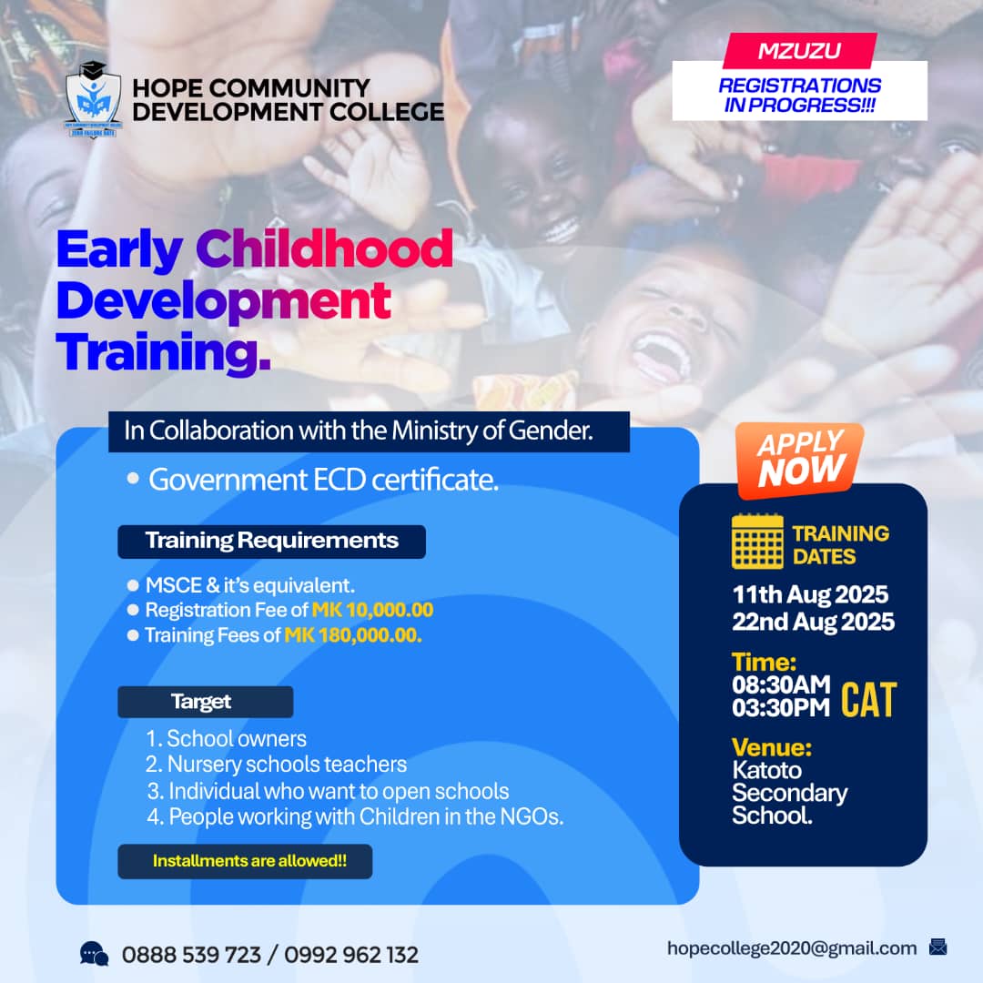 EARLY CHILDHOOD DEVELOPMENT TRAINING
