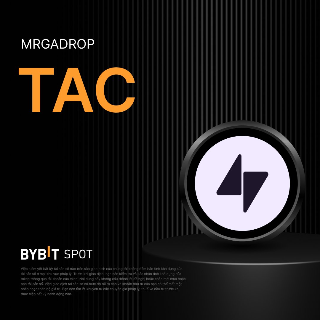 BybitVNOfficial's tweet image. 📣 Giới thiệu Bybit Megadrop – TAC!

🔐 Khóa $MNT hoặc $USDT để nhận phần thưởng từ pool 50,000,000 $TAC.

Bắt đầu &quot;kiếm&quot; airdrop theo cách thông minh nhất!

👉 Xem chi tiết Megadrop:i.bybit.com/IabrcYn

#CryptoArk #BybitListing