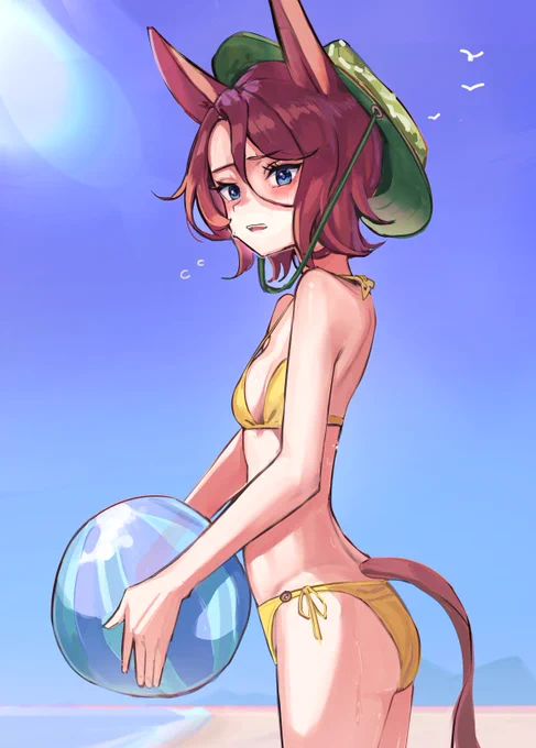 #ウマ娘 #umamusume Q.いつもみたいにじろじろみんなっておこんないの A.あんたが好きそうなの選んできたからみろ 水着タイシン
