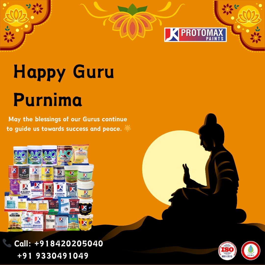 JKProtomaxPvt's tweet photo. 🙏✨ On this sacred day of Guru Purnima, let’s bow to the guiding lights in our lives. ✨🙏
#GuruPurnima #JKProtomax #Gratitude #RespectForGurus #BanglarRangbaj #ThankYouGuru #GuidingLight https://t.co/EyNH2mYwyg