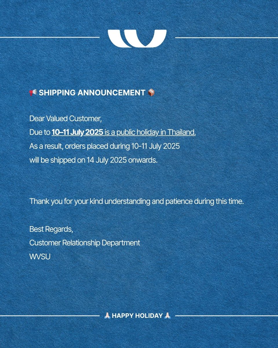 📢 Shipping Announcement 📦

#WVSU