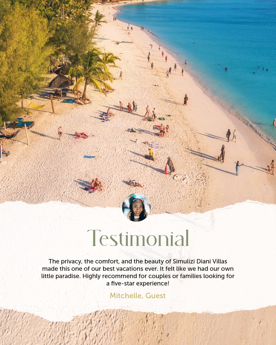 SimuliziVillas's tweet photo. Hear straight from what our delighted guests say:

"The privacy, the comfort, and the beauty of @SimuliziVillas made this one of our best vacations ever. It felt like we had our own little paradise. Highly recommend for couples or families looking for a five-star experience!" https://t.co/tnVtAE4tIH