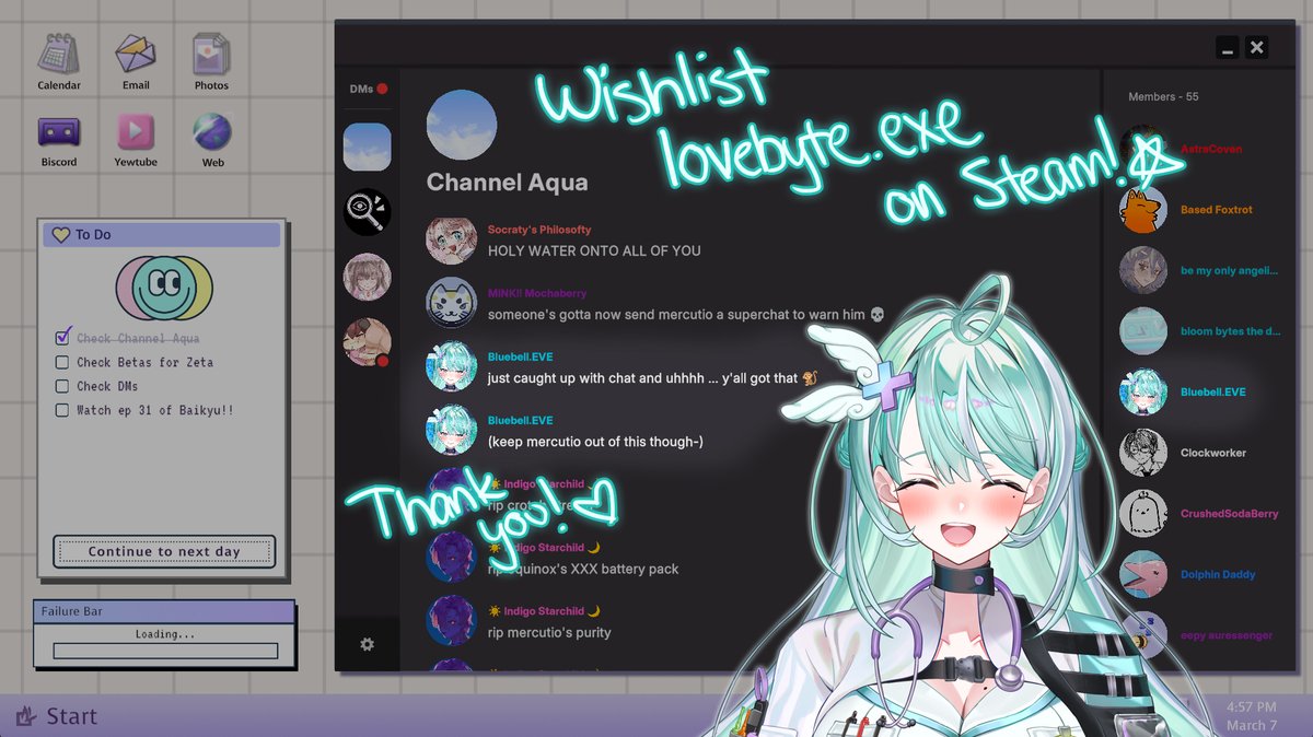 Bluebell.EVE ππ Specialite EN (@bluebell_eveexe) on Twitter photo OTSUBERU! ππ©΅ Thanks for joining us for "lovebyte.exe" !
ICYMI - my first in-game cameo was revealed today! β¨
SO again to <a href="/nochistudios/">Nochi Studios: indie otome/dating sims</a> for the cameo & dev key! Today's stream was a blast! ππ«Άπ»
WISHLIST NOW ON STEAM!!! πs below! OTSUBERU! ππ©΅ Thanks for joining us for "lovebyte.exe" !
ICYMI - my first in-game cameo was revealed today! β¨
SO again to <a href="/nochistudios/">Nochi Studios: indie otome/dating sims</a> for the cameo & dev key! Today's stream was a blast! ππ«Άπ»
WISHLIST NOW ON STEAM!!! πs below!