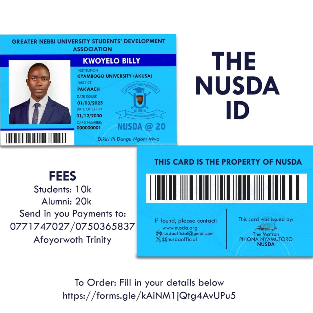 NUSDA Official (@nusdaofficial) on Twitter photo ๐๐ ๐ฃ๐ข๐ฅ๐ง๐๐ก๐ง ๐จ๐ฃ๐๐๐ง๐
๐๐ ๐๐
Your NUSDA ID is ready!
To complete the registration process, please:
1. Fill in the required form ( forms.gle/kAiNM1jQtg4AvUโฆ )
2. Send the payment to our Finance Secretary
Payments to:
Afoyorwoth Trinity 0771747027/075036587 ๐๐ ๐ฃ๐ข๐ฅ๐ง๐๐ก๐ง ๐จ๐ฃ๐๐๐ง๐
๐๐ ๐๐
Your NUSDA ID is ready!
To complete the registration process, please:
1. Fill in the required form ( forms.gle/kAiNM1jQtg4AvUโฆ )
2. Send the payment to our Finance Secretary
Payments to:
Afoyorwoth Trinity 0771747027/075036587