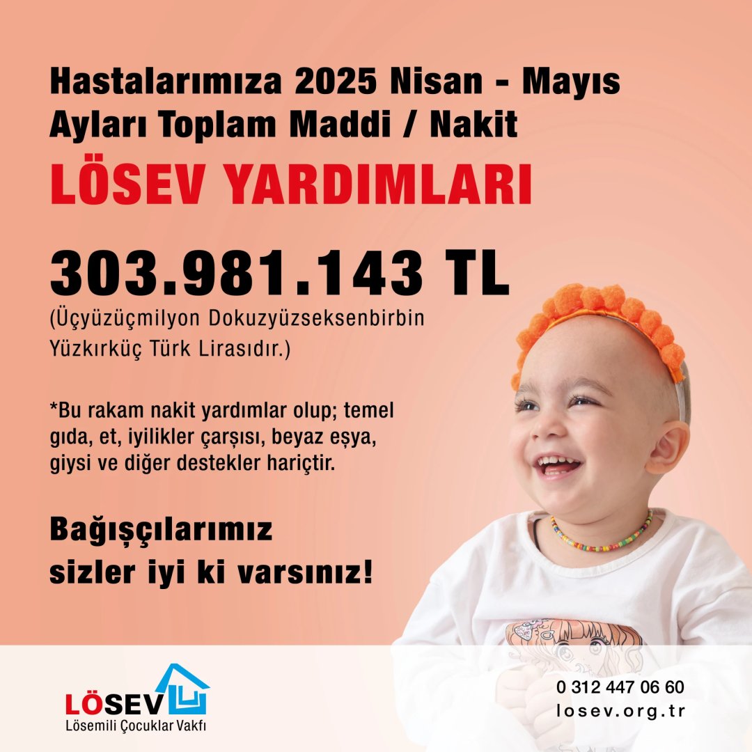 Güne mutlu bir haberle uyanmayalı ne kadar zaman oldu?

🎊LÖSEV'DEN MUTLU HABERLER🎊
2025 Nisan – Mayıs aylarında ulaştırdığımız maddi destekler, ailelerimize nefes; hastalarımıza umut oldu🥰

Bağışlarınızın her kuruşu yerini bulmakta ve hayat kurtarmaktadır. İyi ki varsınız!