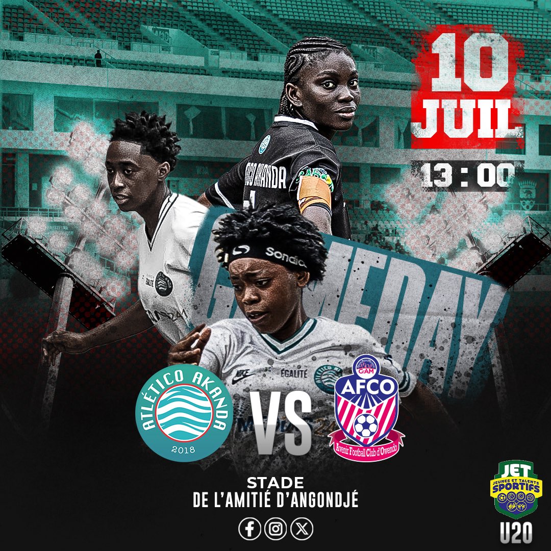 On vous attend, à 13h, pour celles et ceux qui sont en vacances… 

Atlético Akanda vs AFCO. 
Stade de l’Amitié d’Angondjé. 

Tournoi U20, JET 2025. 

#LeClubDuPeuple #Gabon