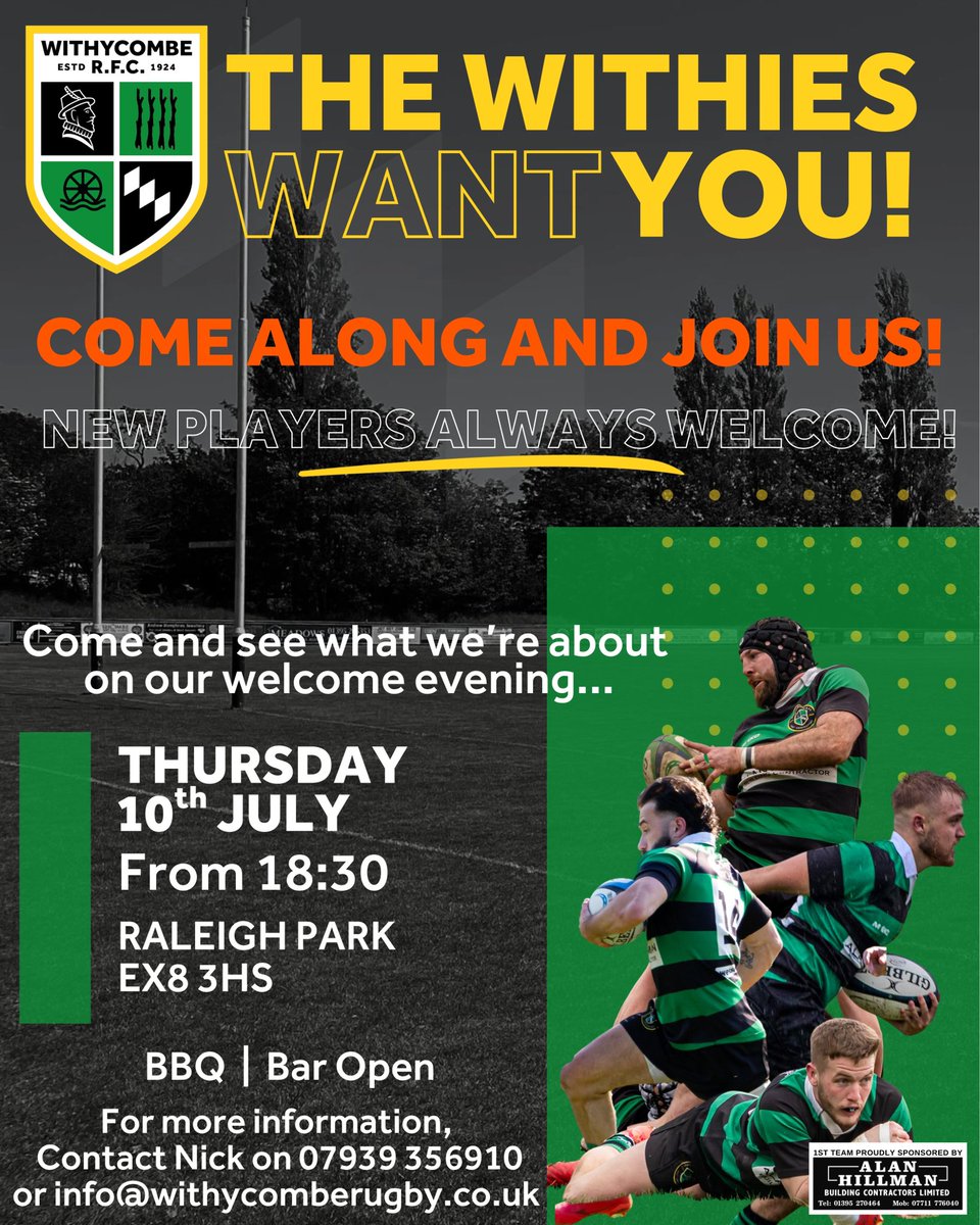 𝗣𝗿𝗲𝘀𝗲𝗮𝘀𝗼𝗻 𝗯𝗲𝗴𝗶𝗻𝘀… Today’s the day! 
Preseason returns to Raleigh Park this evening! New players always welcome!

🤝 Withies x Alan Hillman Building Contractors 

#Withies