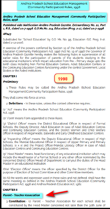 eclector1419857's tweet image. 1998 లోనే  స్కూళ్లలో  (#తెలంగాణ ప్రాంతం తో బాటుగా) #APSEM ద్వారా #PTA కమిటీ లను ఏర్పాటు చేసే సంస్కరణలను తెచ్చారు #CBN 

#Reforms 
#Education 
#PTA 
#AndhraPradesh 
#Telangana

. @SriKrishnaLavu garu FYI