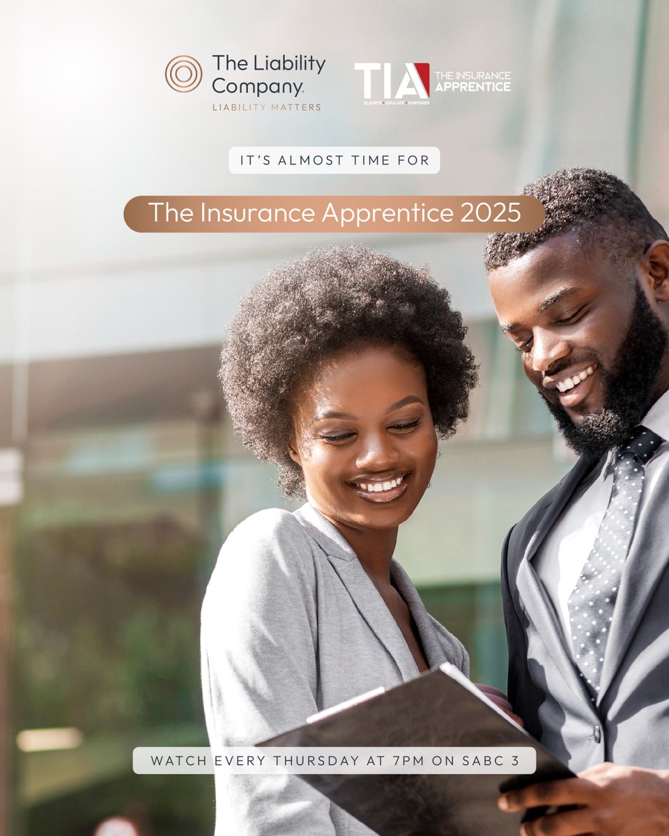 theliabilityco's tweet image. It’s almost time…
The Insurance Apprentice 2025 kicks off 17 July at 7pm on SABC 3. 🎬
We’re proud to support the next generation of insurance professionals as a Gold Sponsor, with our CEO Simon Colman returning to the panel of judges.
#TIA2025 #TheInsuranceApprentice