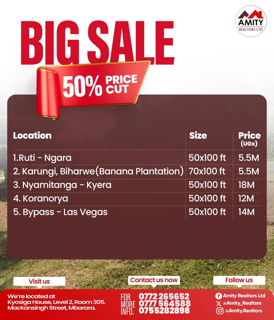 🌄 Thursday vibes from Western Uganda!

Looking to buy land in Mbarara, Bushenyi &amp; beyond?
We’ve got verified plots, great deals &amp; flexible payment plans.

📞 DM us to get started — your land journey begins with **Amity Realtors**!

\#LandForSale #WesternUganda #RealEstateUG