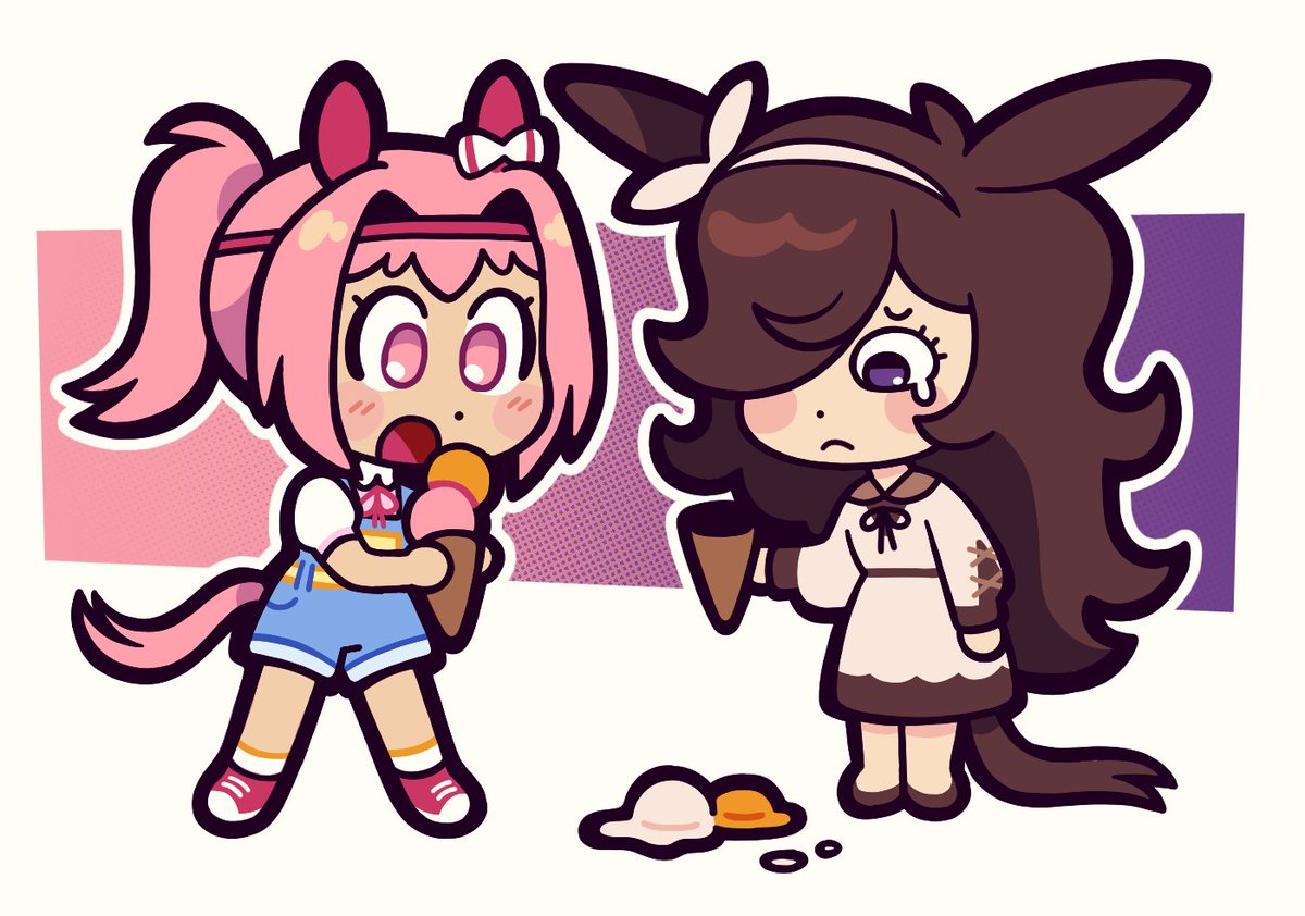 gutstosis's tweet image. my favorite dynamic will always be happy girl and sad girl duo
#umamusume