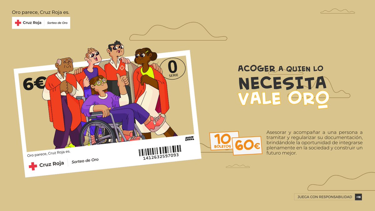 Gracias a tu colaboración, miles de personas que lo han dejado todo atrás, encuentran la acogida, orientación y esperanza desde el primer dia.
Tender la mano es humanidad y #ValeOro.
👉🏼 Súmate con tu boleto ow.ly/ibeY50WnqTI