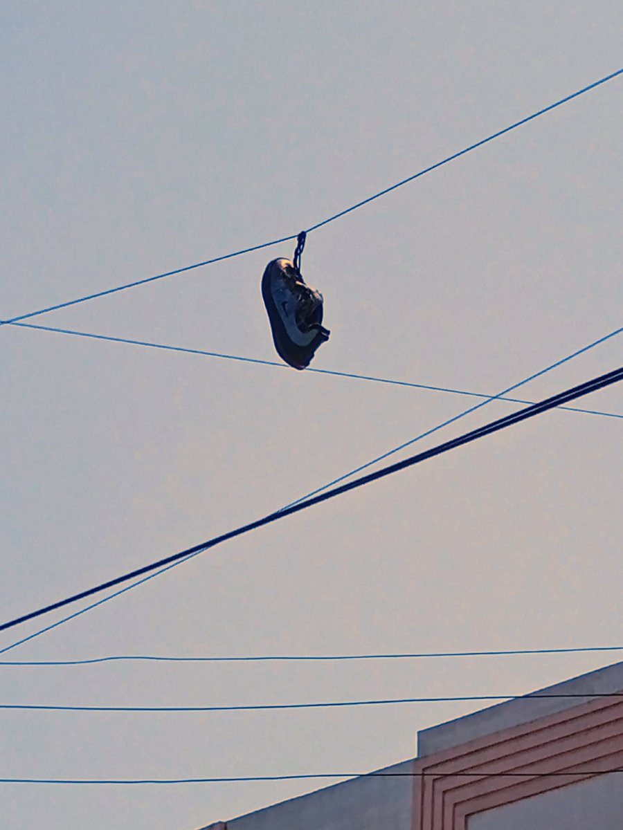 We know what this means shoe on the wire