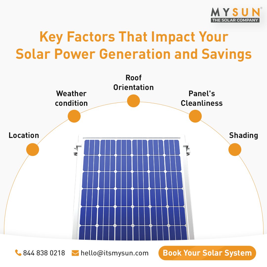 MYSUNIndia's tweet photo. Your solar savings depend on more than just sunlight! Check these key factors to boost your solar performance.
#GoSolar #LongTermEnergy #MYSUN #SolarEnergy #SustainableFuture #CleanEnergy 

To know more about going Solar, Reach out to our solar advisor now on: +91 8448380218. https://t.co/ecga9TISc7