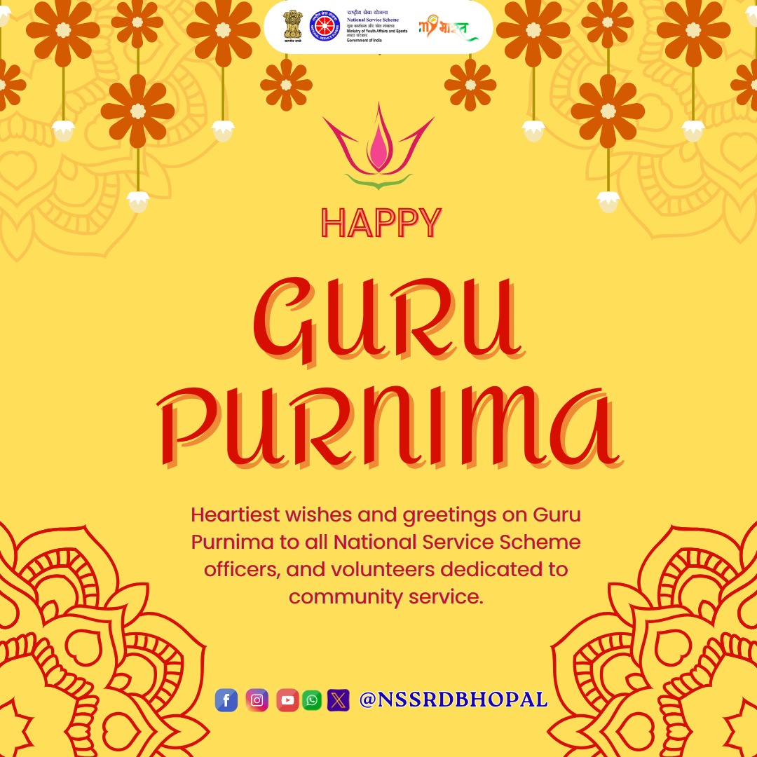 NSS Regional Dte. MP & CG (@nssrdbhopal) on Twitter photo Happy Guru PurnimaЁЯЩПЁЯП╗ЁЯМ╕тЬи!! May the light of your guru always guide you towards wisdom and peace..
#GuruPurnima2025 #Nationalservicescheme
<a href="/YASMinistry/">YAS Ministry</a> <a href="/PMOIndia/">PMO India</a> <a href="/mansukhmandviya/">Dr Mansukh Mandaviya</a> <a href="/khadseraksha/">Raksha Khadse</a> <a href="/_NSSIndia/">NSS India</a> <a href="/pallavigovil/">Pallavi Jain Govil</a> <a href="/mybharatgov/">Mera Yuva Bharat - MY Bharat</a> <a href="/ashokshrotinss/">Dr Ashok Shroti</a> <a href="/Rajkumarnss/">рд░рд╛рдЬрдХреБрдорд╛рд░ рд╡рд░реНрдорд╛ Rajkumar verma</a> Happy Guru PurnimaЁЯЩПЁЯП╗ЁЯМ╕тЬи!! May the light of your guru always guide you towards wisdom and peace..
#GuruPurnima2025 #Nationalservicescheme
<a href="/YASMinistry/">YAS Ministry</a> <a href="/PMOIndia/">PMO India</a> <a href="/mansukhmandviya/">Dr Mansukh Mandaviya</a> <a href="/khadseraksha/">Raksha Khadse</a> <a href="/_NSSIndia/">NSS India</a> <a href="/pallavigovil/">Pallavi Jain Govil</a> <a href="/mybharatgov/">Mera Yuva Bharat - MY Bharat</a> <a href="/ashokshrotinss/">Dr Ashok Shroti</a> <a href="/Rajkumarnss/">рд░рд╛рдЬрдХреБрдорд╛рд░ рд╡рд░реНрдорд╛ Rajkumar verma</a>
