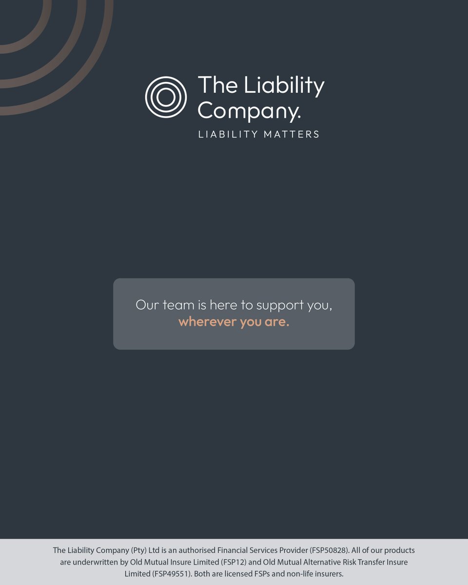 theliabilityco's tweet image. Looking to get in touch? Whether you prefer a quick call, a detailed email, or a face-to-face chat, we make it easy to reach us.
Our team is here to support you, wherever you are.
📞 +27 12 667 2441
📧 info@theliabilitycompany.com
🌐 theliabilitycompany.com
#Insurance