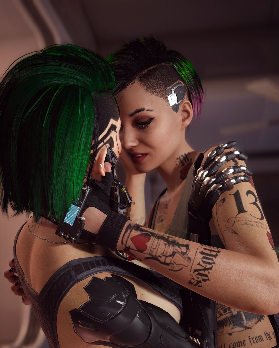 Rokkathan's tweet image. "Whatcha thinkin'?"
"Thinkin' 'bout how I love you so much"
#Cyberpunk2077 #VirtualPhotography #JudyAlvarez #OCVikk #OTPGreenRose