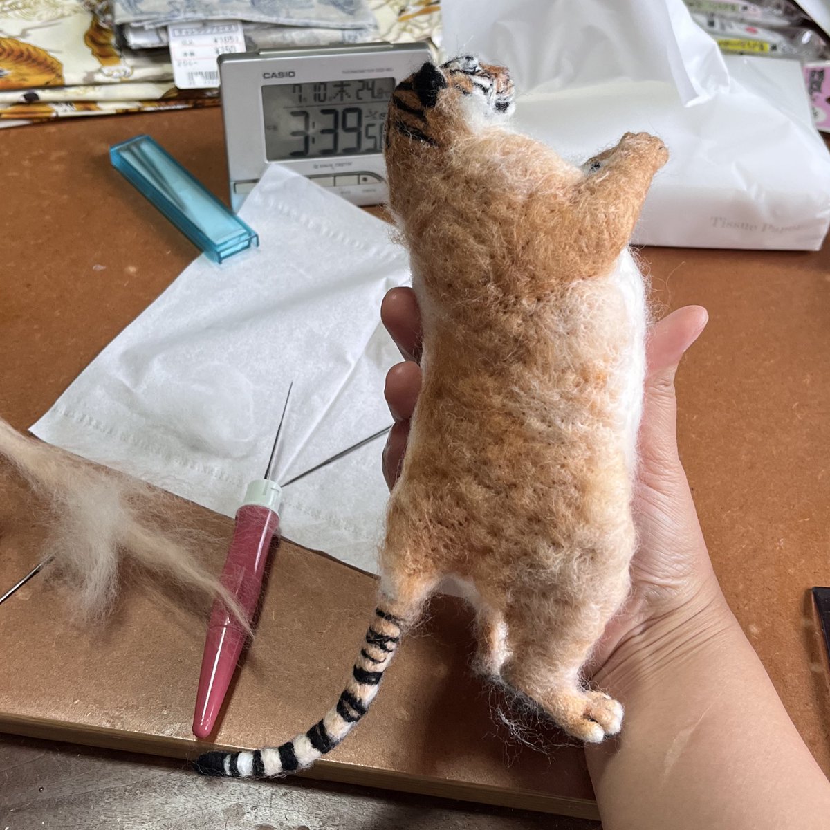 まだ刺しかためてないけど半分色刺しました！出かけるので続きは帰ってきてからやります！