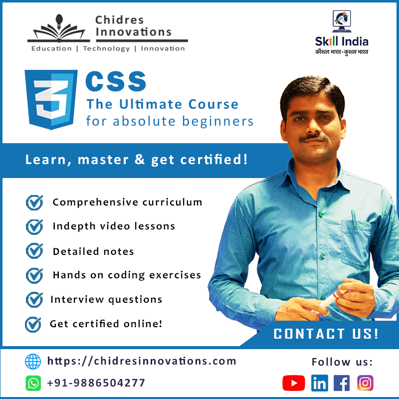 ManjunathChidre's tweet image. 🚀 CSS: The Ultimate course for absolute beginners! Get Certified Now:  chidresinnovations.com/shop/css

#CSS #CSSCourse #BestCSSCourse #CSSCertification #CertifiedCourse #OnlineLearning #WebDesign #WebDevelopment #TechSkills #UpSkill #ChidresInnovations