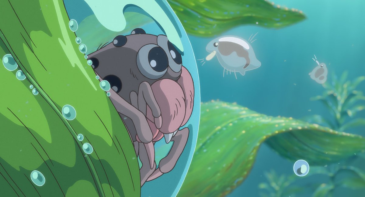 ghibliparkjp's tweet image. ジブリの大倉庫「映像展示室オリヲン座」では 、9月に短編アニメーション『水グモもんもん』を上映します💧
水グモのもんもんはある日、水面を自由に滑るアメンボのお嬢さんと出会い、すっかり心を奪われてしまいます。
果たして、もんもんの思いは通じるのでしょうか…。
ghibli-park.jp/about/daisouko…