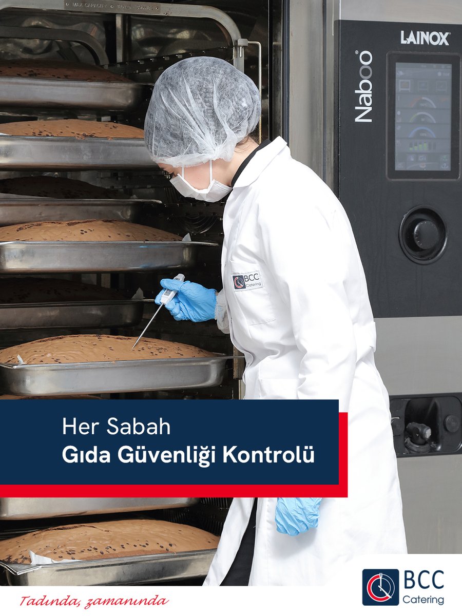 Her sabah mutfaklarımızda tüm ürünlerin iç sıcaklık kontrolleri özenle yapılır, her yemekten analiz amaçlı numuneler alınarak 72 saat boyunca saklanır. ✨Gıda güvenliği bizim için bir tercih değil, vazgeçilmez bir sorumluluktur. Güvenli yemek, sağlıklı bir geleceğin temelidir. 🍽️