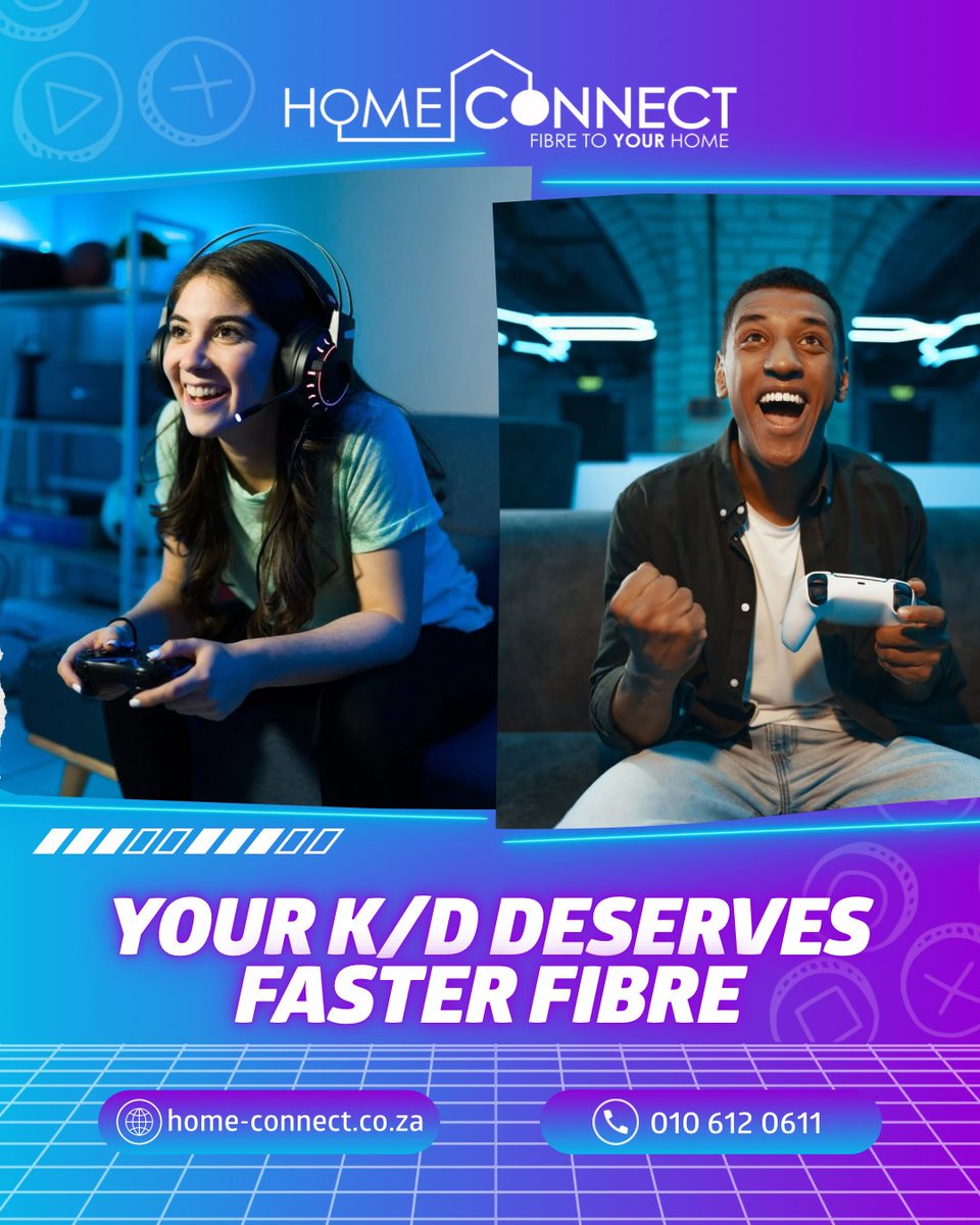 We love gamers too! 💜📶
That's why we have fibre deals tailored for you.

Visit: home-connect.co.za to select an internet plan best suited for you.

#HomeConnect #gamers #videogames #callofdutywarzone #twitchstreamer