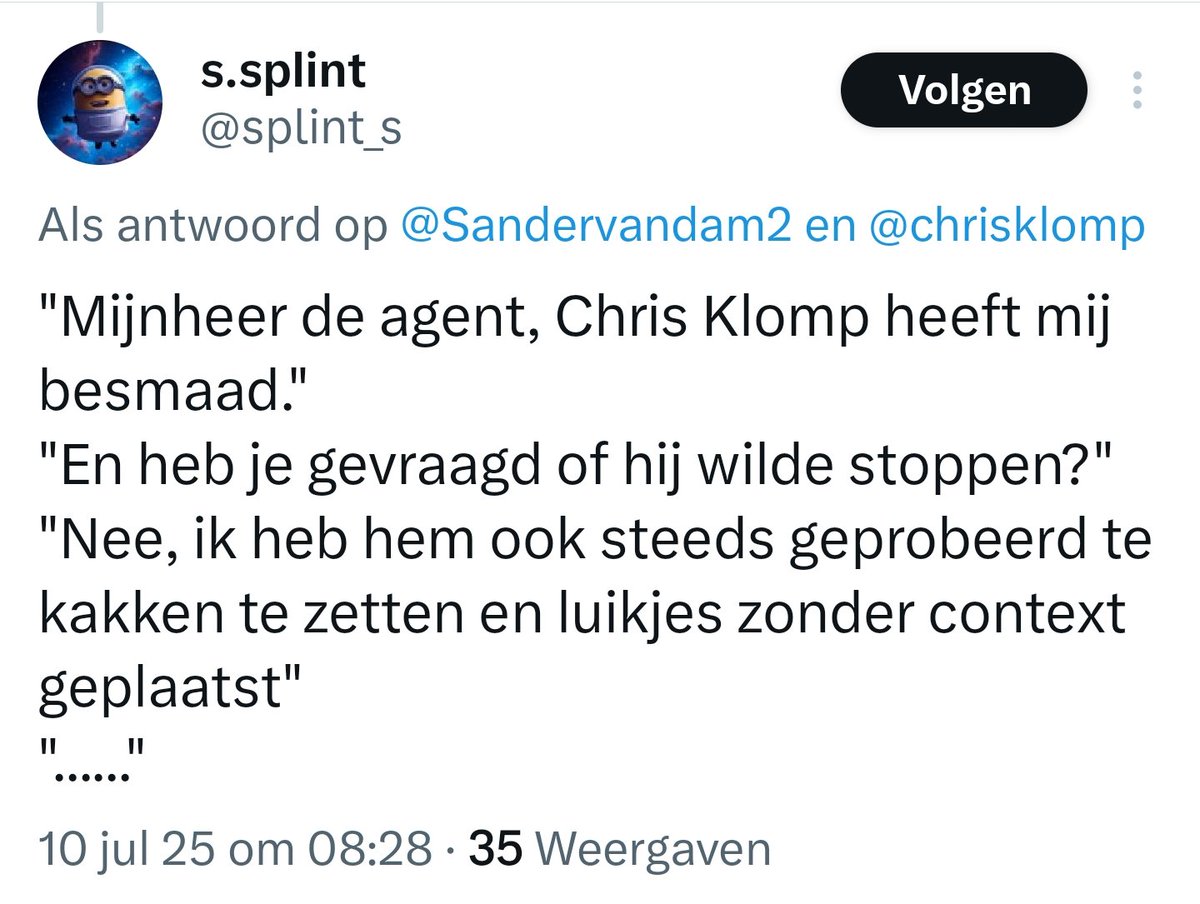 "Sander plaatst weleens screenshots van de letterlijke woorden van Chris en daarom mag Chris insinueren dat Sander is veroordeeld voor kindermisbruik."

Wat een ongelofelijke armoede in die hoofden.