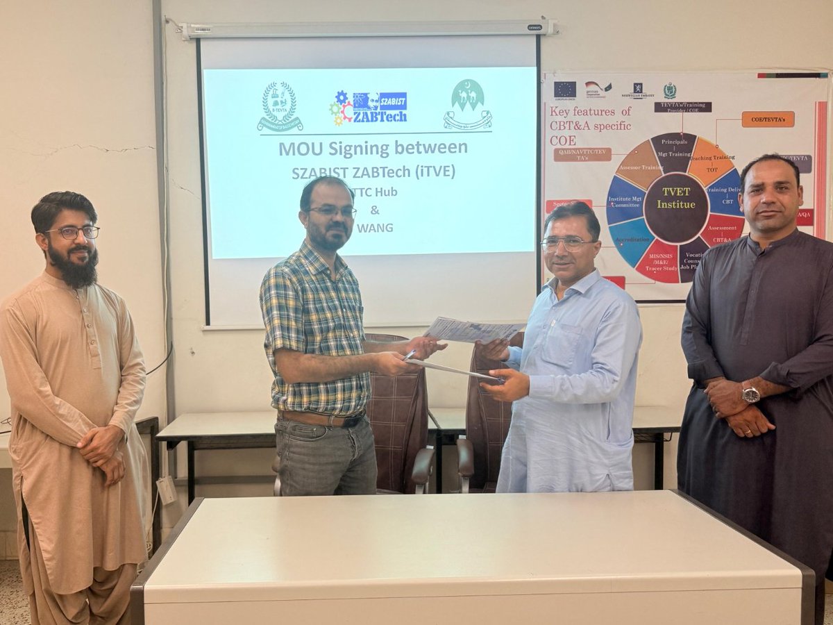 📢 Strengthening Futures Through Collaboration!
We are excited to share that a Memorandum of Collaboration (MoC) was officially signed between WANG and ZABTech TTC Hub, Hub, Balochistan on 7th July 2025.

🤝 This collaboration, signed by Mr. Khalil Ahmed Ronjha (CEO, WANG) and