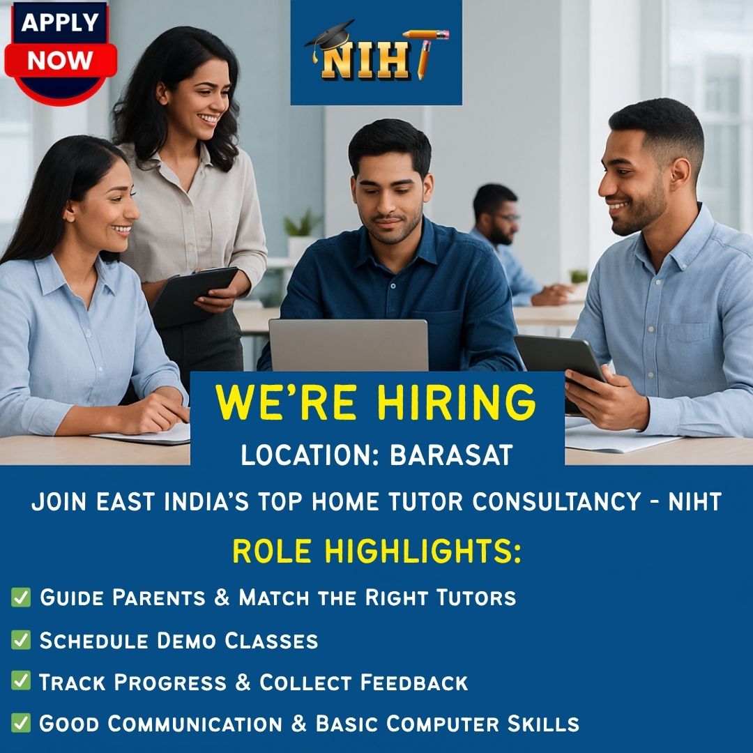 nihthometutor's tweet image. 🚨 WE’RE HIRING!

📩 Apply Now at:

linkedin.com/jobs/view/4261…

Location: Barasat, Duckbanglow More Kolkata, West Bengal 700124