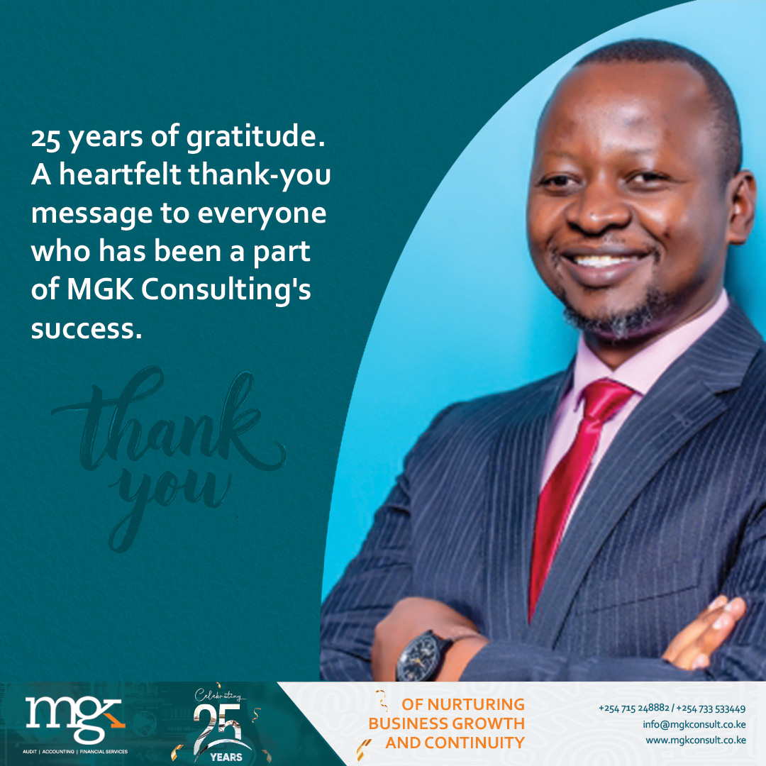Our 25-year journey is powered by exceptional people. Their talent, dedication, and commitment to doing what’s right for clients have made MGK Consulting a trusted partner. Thank You #teamMGK.
Celebrating 25 Years of nurturing business growth and continuity. 
#TeamWork #MGKat25