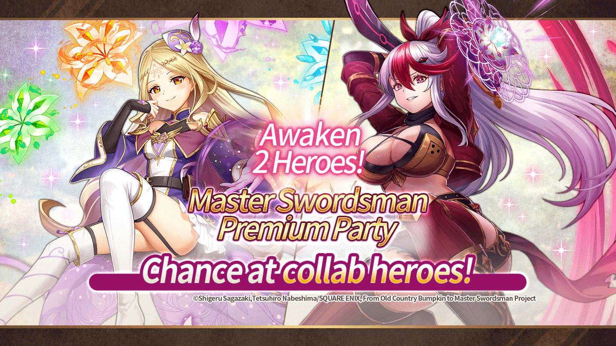 vconnect_en's tweet image. Master Swordsman Premium Party Now Available!
Featuring collab-exclusive Sortishia and Lodur in Lucy and Surena's outfits!
Don't miss your chance to get them!
#ValkyrieConnect
#bumpkin_anime