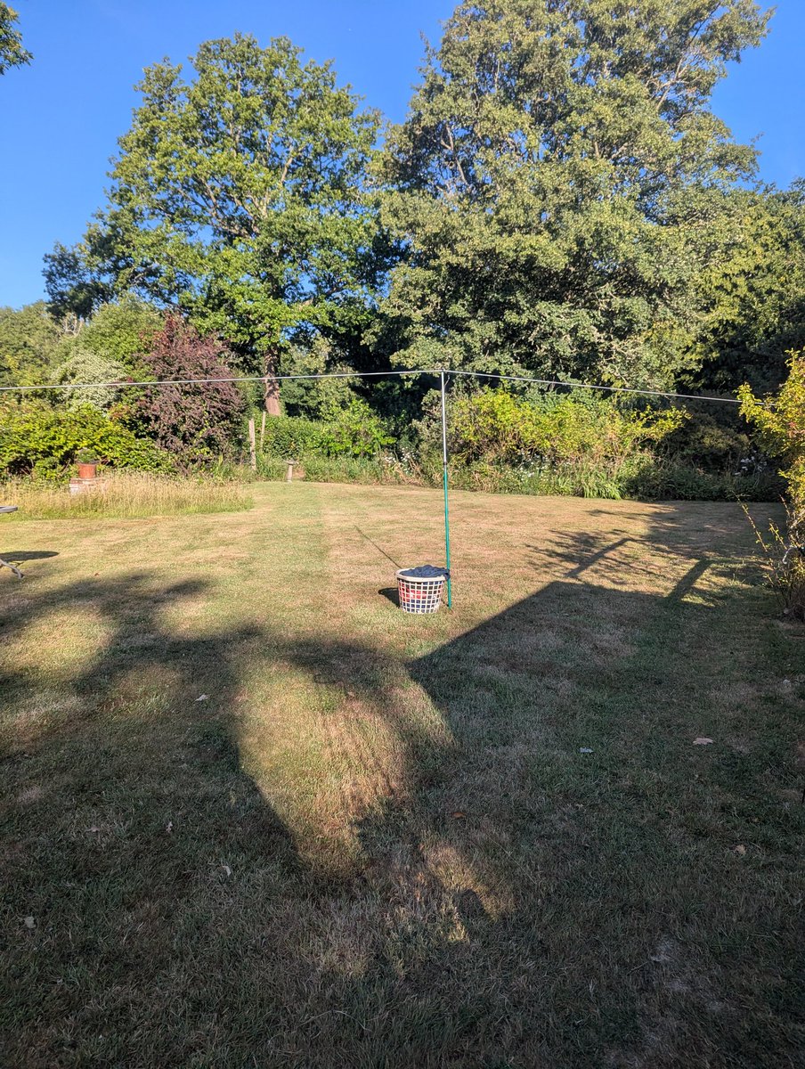 My lovely dry washing that I left in the basket overnight🫤 back on the line you go.