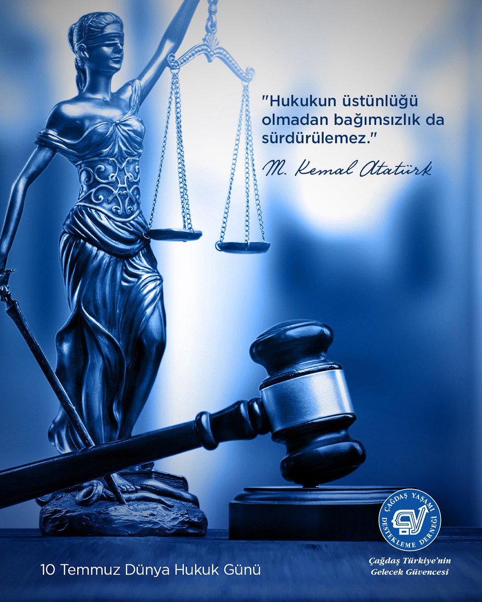 “Hukukun üstünlüğü olmadan bağımsızlık da sürdürülemez.’’ M. Kemal Atatürk

Hukuku üstün kılmak için çalışan tüm hukukçularımızın ve adaletten yana olan herkesin Dünya Hukuk Günü kutlu olsun!

#ÇağdaşYaşamıDesteklemeDerneği