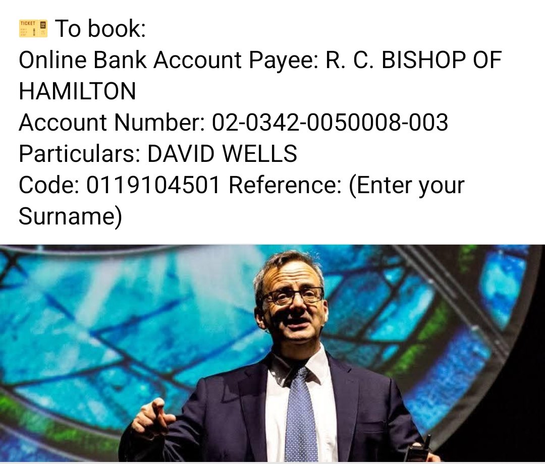 “WAITING IN JOYFUL HOPE”
The Diocese is to host  David Wells - Theologian and storyteller from the UK, delivering a strong message of hope and joy through the Gospels.  

Monday 18 Aug 2025,  Cathedral of the BVM, Hamilton East. 6:30pm - 7:30pm.  $25 per person