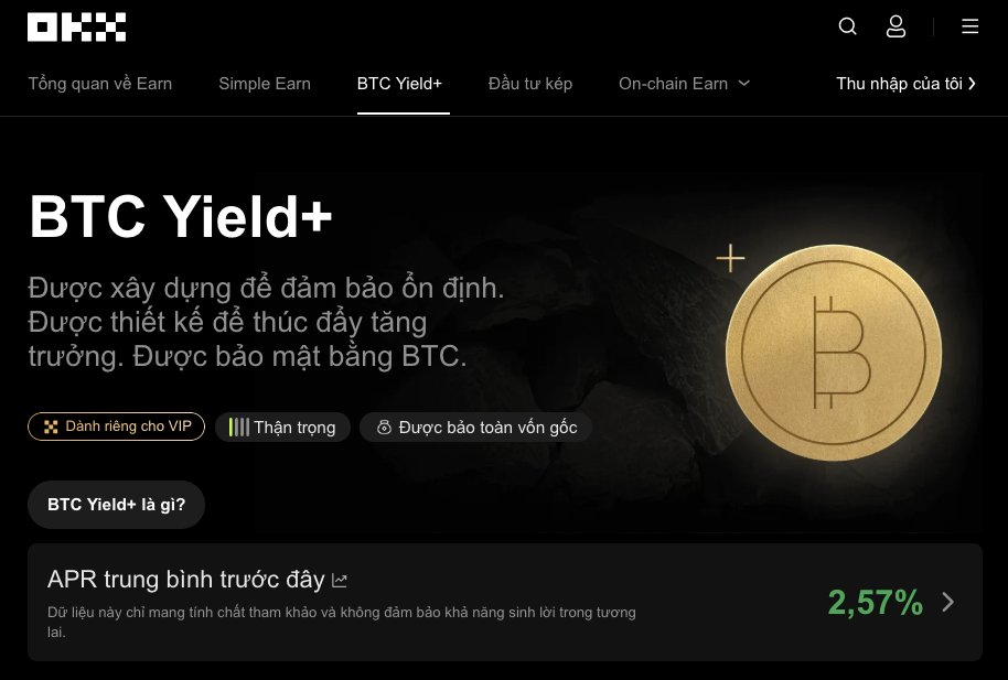 Cái món $BTC staking là món khó nhằn, vì không phải sàn CEX nào cũng có mức APR ngon cho các Shark. Vậy nên kính mời các Shark tranh thủ khi Pool $BTC Yield+ đang mở tại OKX nhé, APR siêu cao so với mức thị trường, mức cap mỗi tài khoản tận 10 BTC ;) 

First come