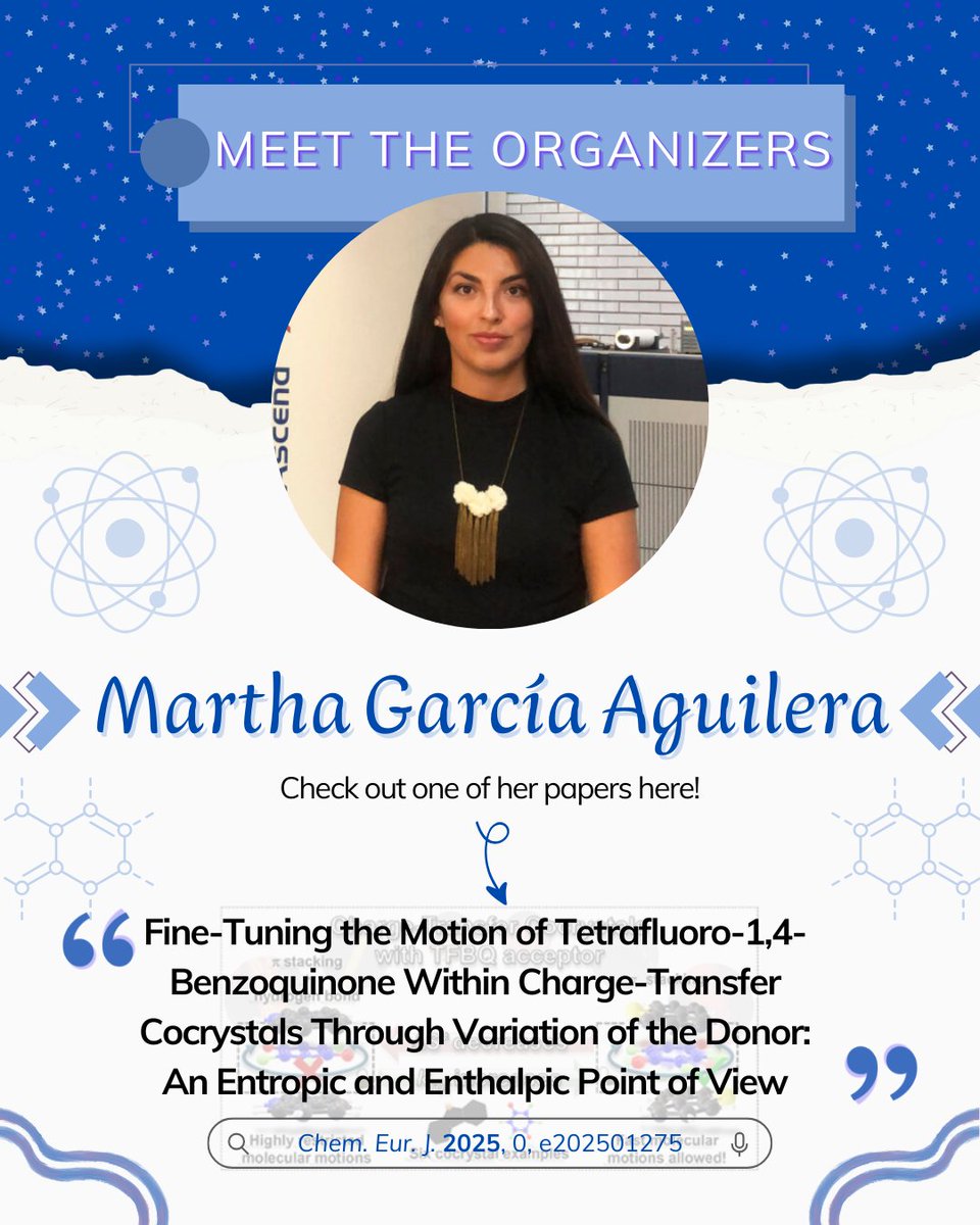ICCOSS 2025 (@iccoss2025) on Twitter photo 🎙 Meet Martha Elena García-Aguilera, organizer of ICCOSS 2025!
Academic technician at IQ-UNAM and expert in NMR spectroscopy, passionate about education and chemical research.
📍 Playa del Carmen | 🗓 July 13–18
📩 iccoss2025@iquimica.unam.mx 🎙 Meet Martha Elena García-Aguilera, organizer of ICCOSS 2025!
Academic technician at IQ-UNAM and expert in NMR spectroscopy, passionate about education and chemical research.
📍 Playa del Carmen | 🗓 July 13–18
📩 iccoss2025@iquimica.unam.mx