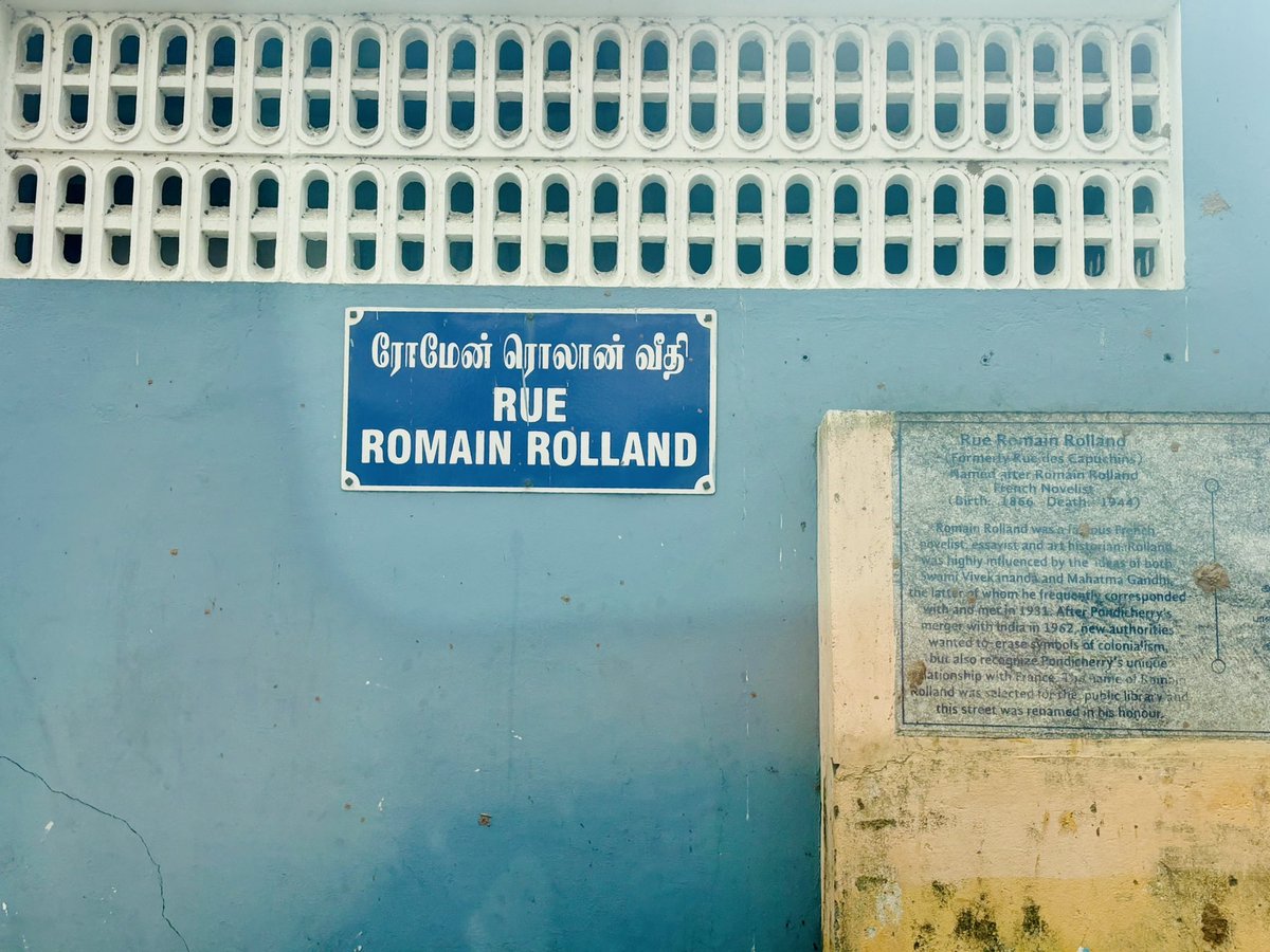 À Pondicherry - magnifique ville avec un fort esprit indo-francophone! Merci au Consul Général🇫🇷 Etienne Rolland-Piegue &amp;au Consul Honoraire🇷🇴 Vijay Mehta pour cette belle discussion sur la promotion de la Francophonie en Inde🇮🇳.
PS. Saviez-vous que Romain Rolland correspondait