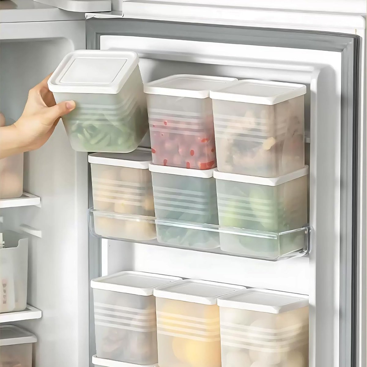 GurujiDeals's tweet image. Keep your fridge neat &amp;amp; organized! 🧊
Satpurush Fridge Storage Boxes (Pack of 6) – 1200ml each, perfect for storing fruits, veggies &amp;amp; more. Durable, space-saving &amp;amp; BPA-free! 🥬
#KitchenStorage #FridgeOrganizer
Buy Link: amzn.to/408Co17