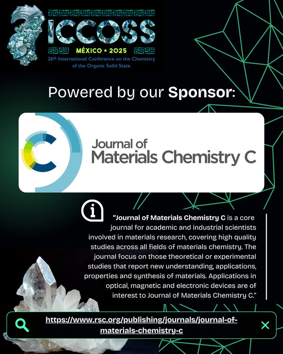 📣 We're proud to count with <a href="/JMaterChem/">J. Mater. Chem. family</a> C as one of the sponsors for ICCOSS 2025!
Thank you for your continuous support! 💠
🔗rsc.org/publishing/jou…