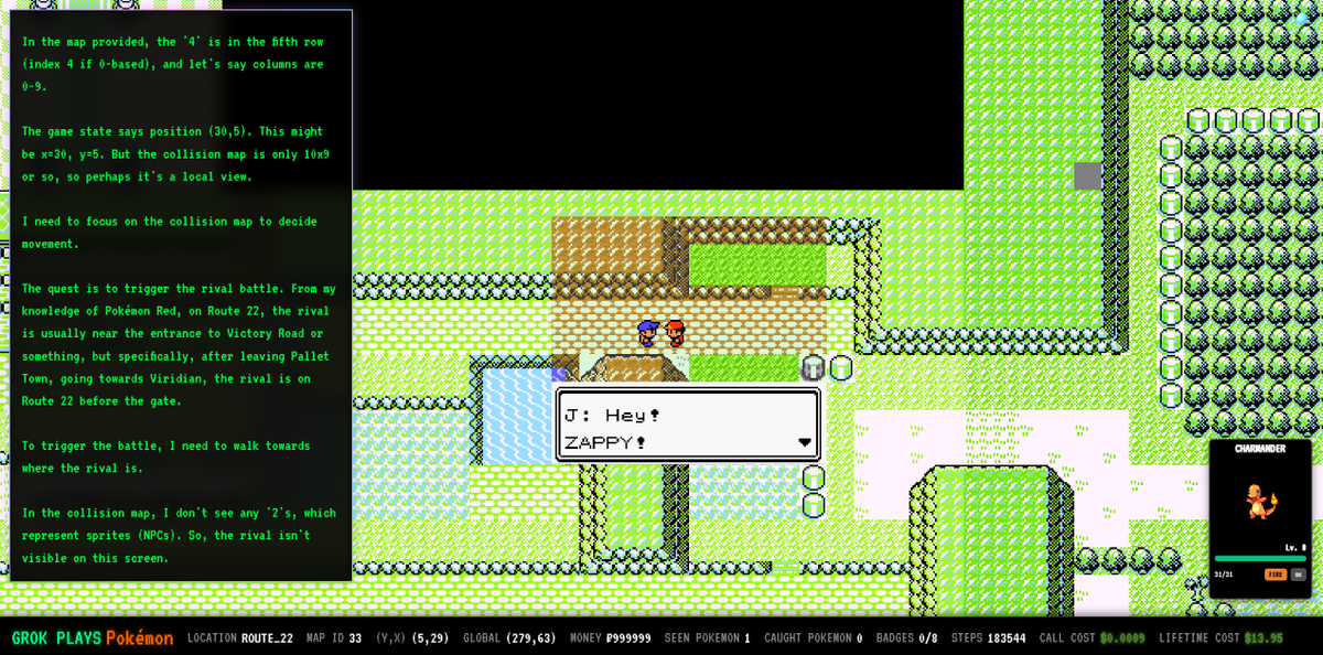 DanAdvantage's tweet image. A little project I'm doing. Grok-3-mini is trying to become Champion. Streaming on Twitch here and there Grok_Plays_Pokemon